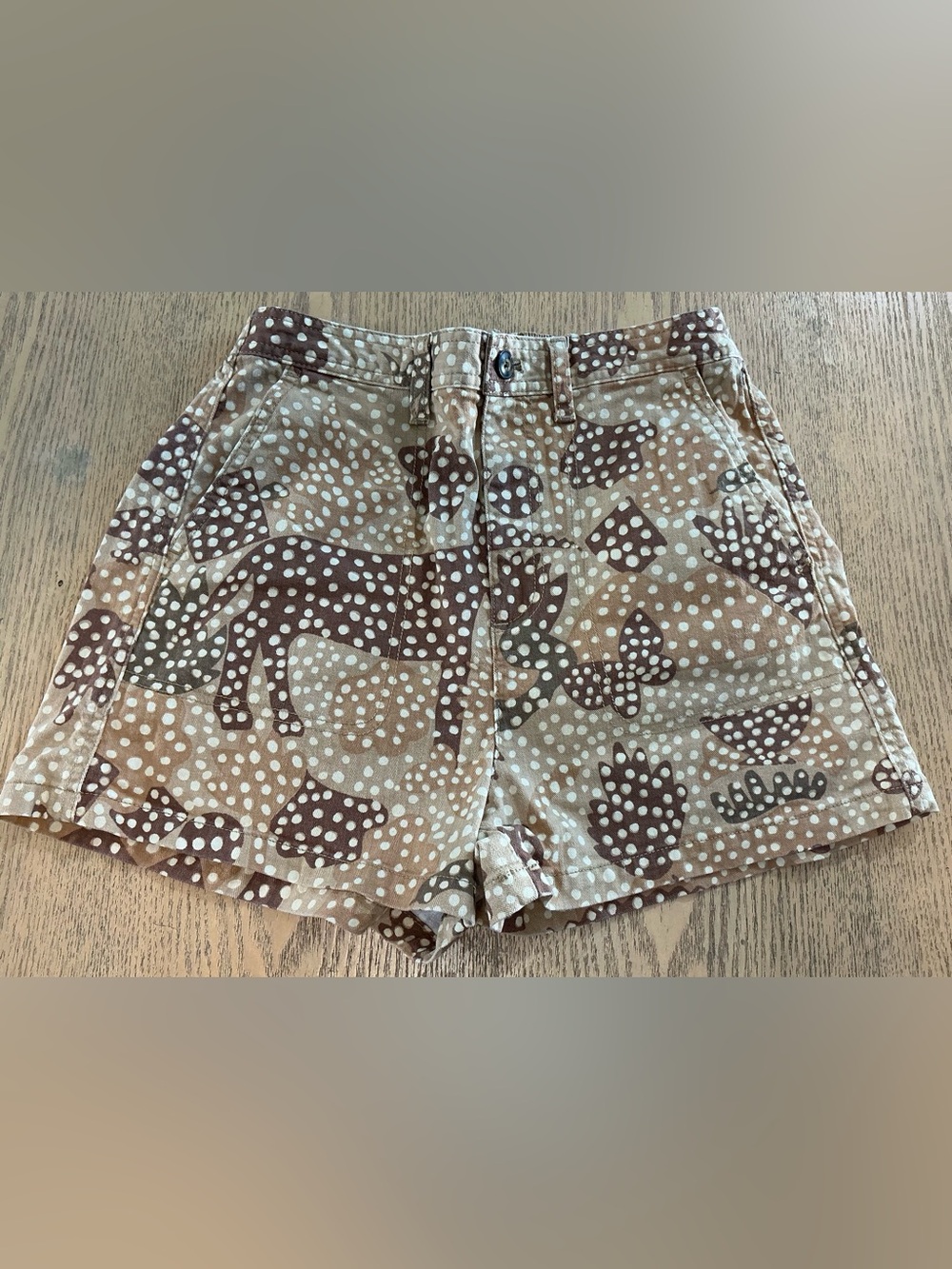 Madewell Zoo Camouflage Print Shorts Size S
